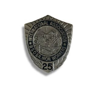 Vintage International Association Iron Workers BSO&R Lapel Pin .6"